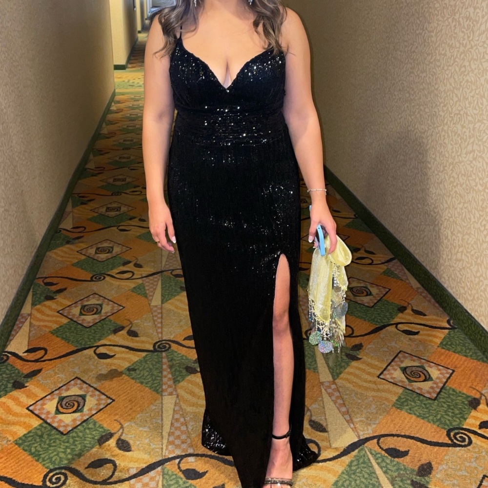 Sequined black formal dress. Only worn once! In great condition